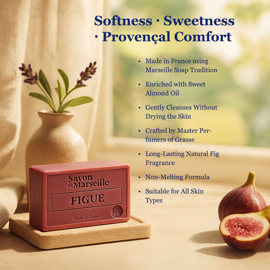 Fig Soap – French Marseille Nourishing & Softening Face & Body Bar with Almond Oil | 100g