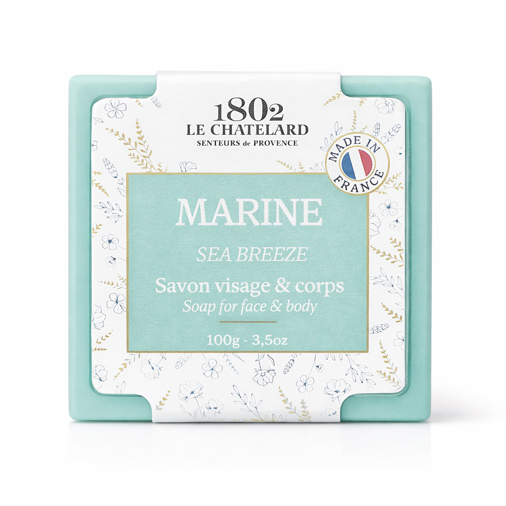Le Chatelard 1802 Marine Sea Breeze soap packaging on a white background