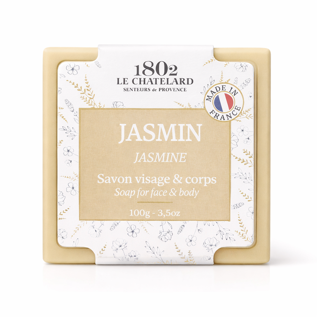Soap bar with '1802 Le Chatelard' packaging on a white background