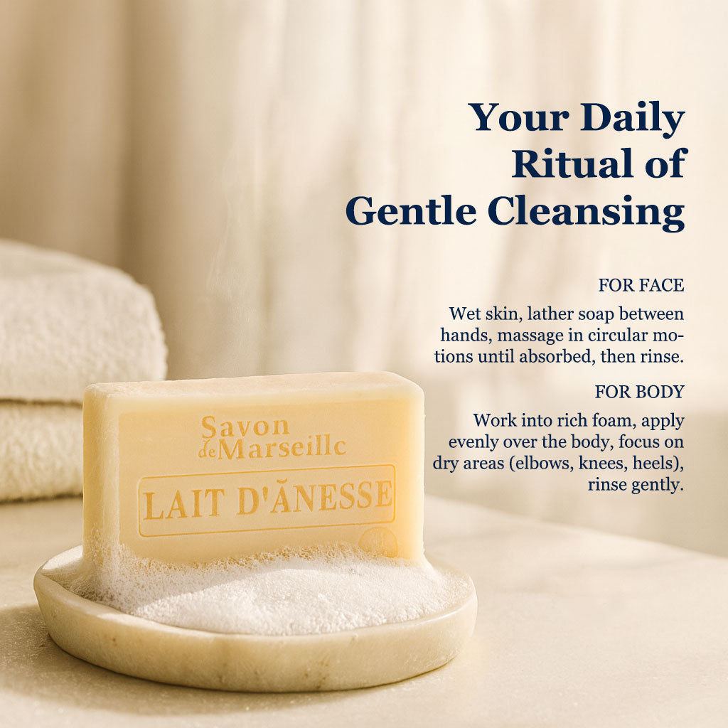 Donkey Milk Soap – French Marseille Gentle Nourishing Face & Body Bar with Almond Oil | 100g