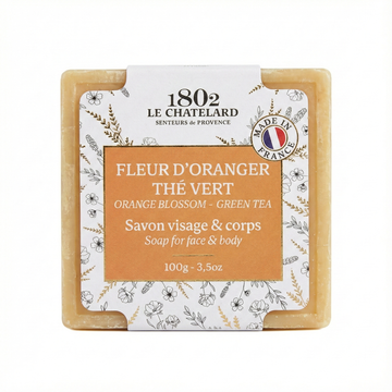 Le Chatelard 1802 Orange Blossom Green Tea Marseille Soap Bar – 100g | Made In France