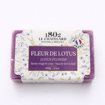 Lotus Flower Soap – French Marseille Calming Floral Face & Body Bar with Almond Oil | 100g