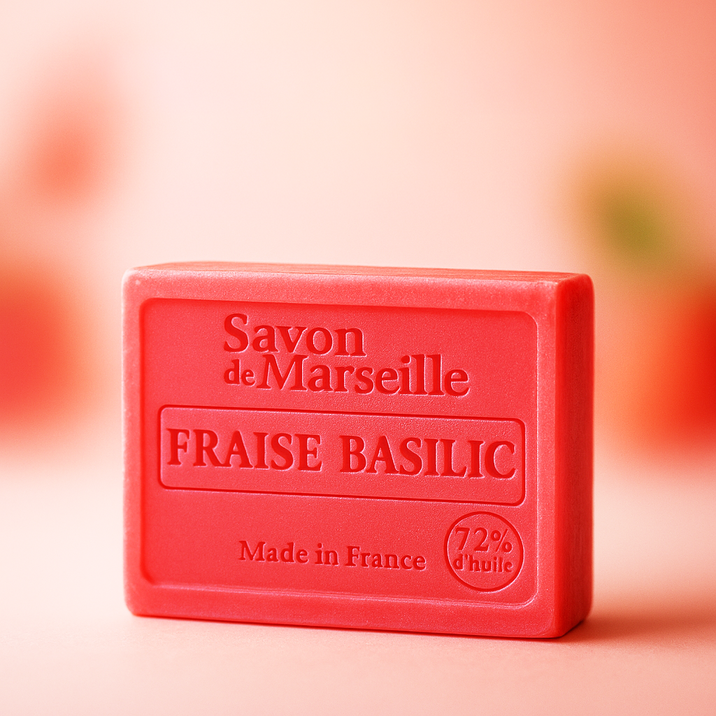 Strawberry Basil Soap – French Marseille Fresh Fruity Face & Body Bar | 100g