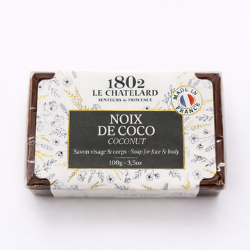 Coconut Soap – French Marseille Moisturizing Face & Body Bar with Almond Oil | 100g