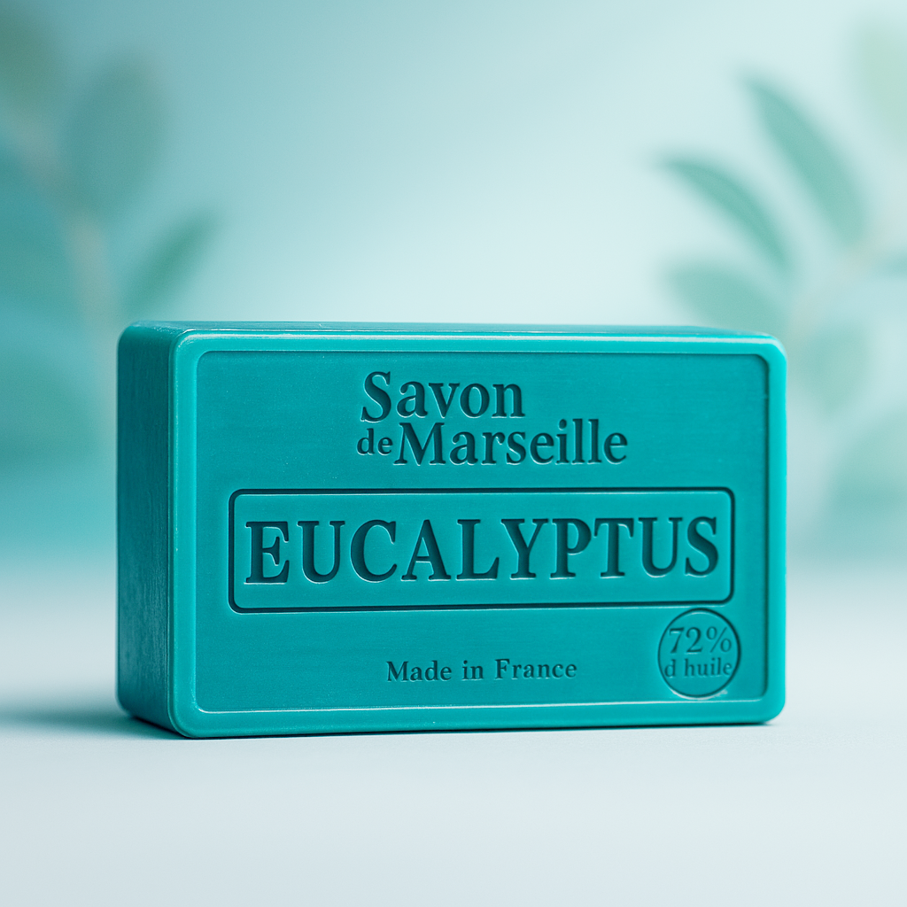 Eucalyptus Soap – French Marseille Purifying & Refreshing Face & Body Bar with Almond Oil | 100g
