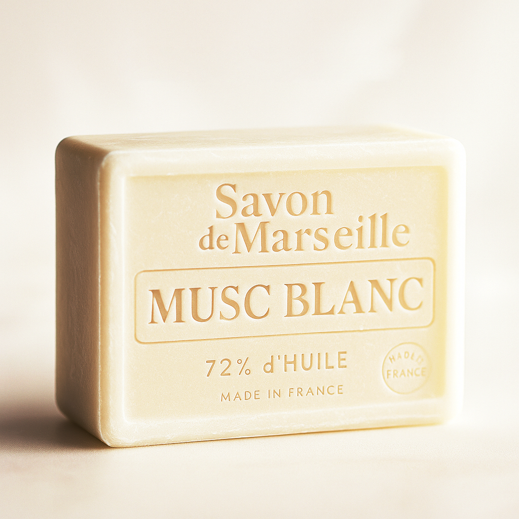 White Musk French Soap – Luxury Marseille Face & Body Bar with Almond Oil (100g)