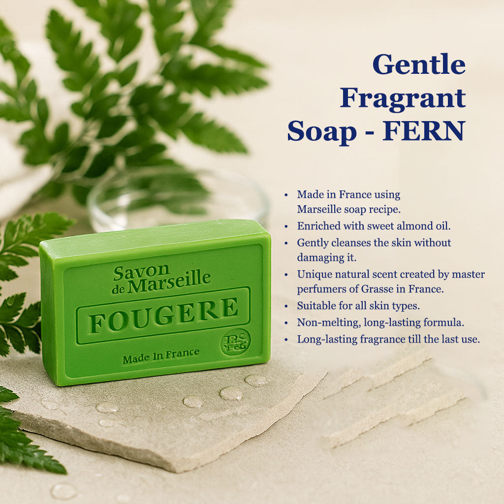 Fern Marseille Soap – Fresh Green French Marseille Soap for Face & Body | 100g