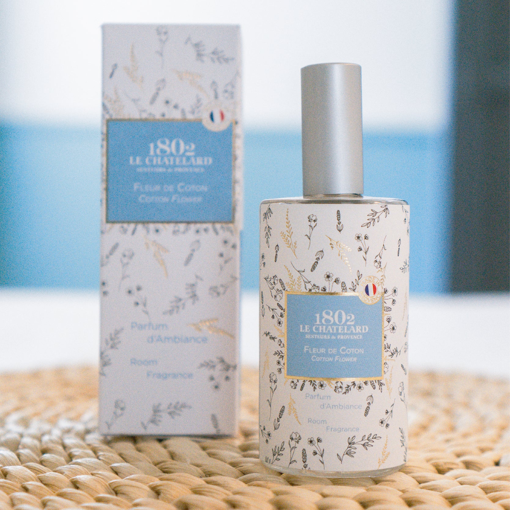 Le Chatelard 1802 French Home & Bath Fragrance Combo | Cotton Flower Room Spray, Pillow Mist & Marine Soap / Made In France