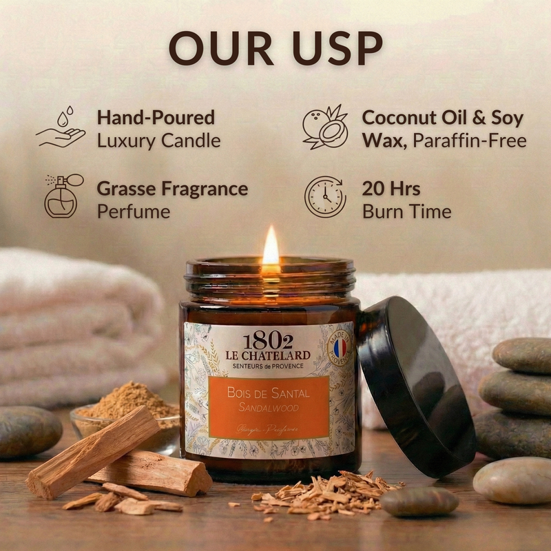 Authentic Scented Candle - Sandalwood