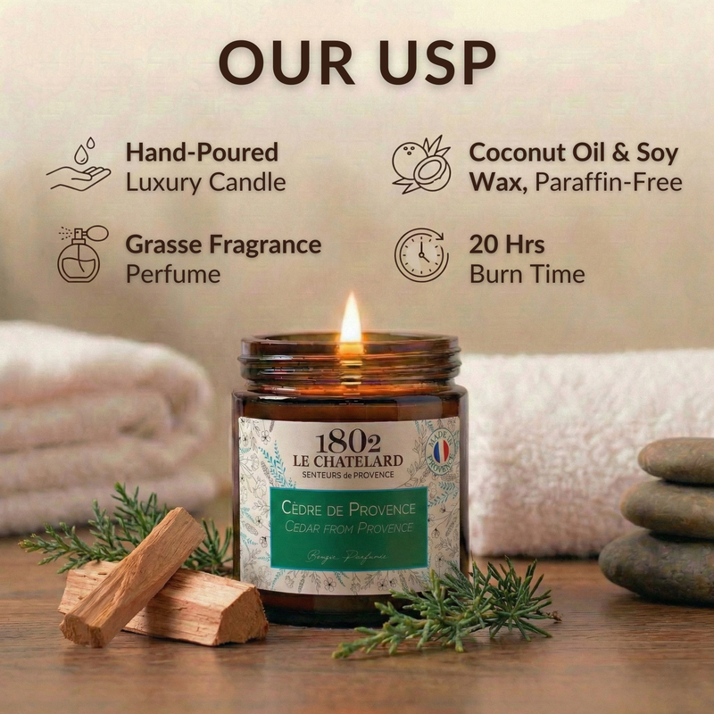 Authentic Scented Candle - Cedar From Provence