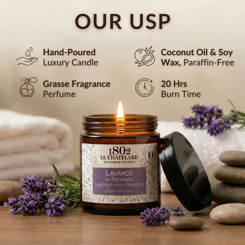 Authentic Scented Candle - Lavender From Provence Le Chatelard