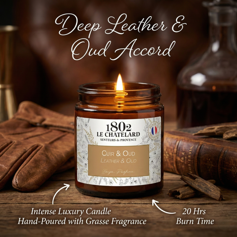 Authentic Scented Candle - Leather & Oud