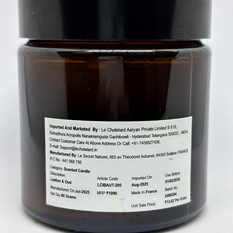 Authentic Scented Candle - Leather & Oud