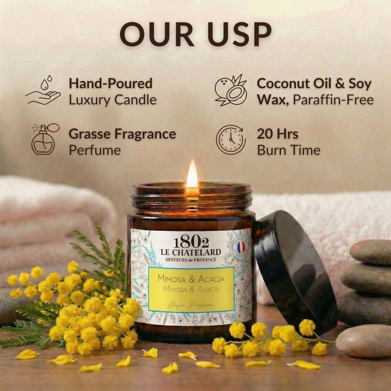 Authentic Scented Candle - Mimosa & Acacia
