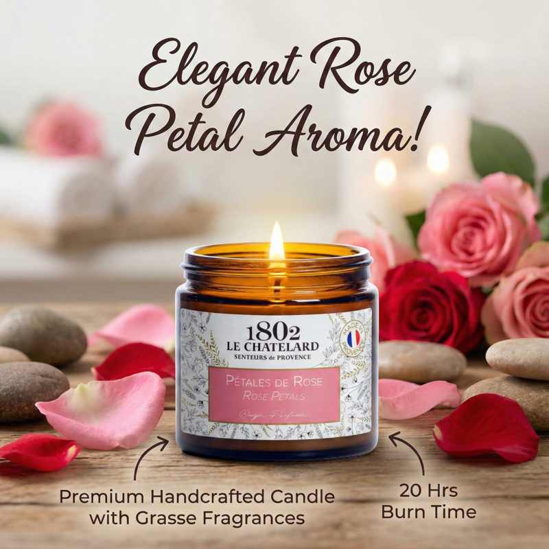 Authentic Scented Candle - Rose Petals