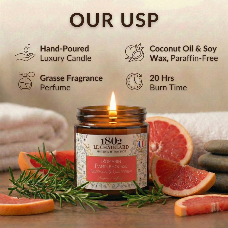 Authentic Scendet Candle - Rosemary & Grapefruit