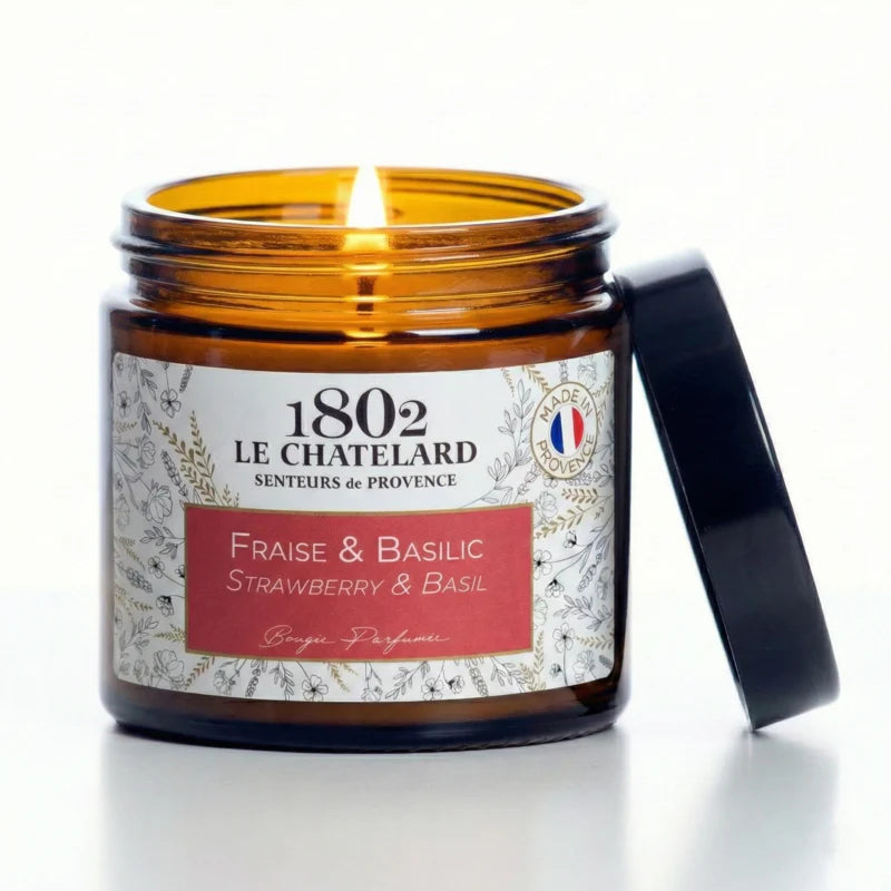 Le Chatelard 1802 Strawberry Basil French Self-Care Combo | Strawberry Sublimating Balm, Strawberry Basil Soap & Strawberry Scented Candle Gift Set / Made In France