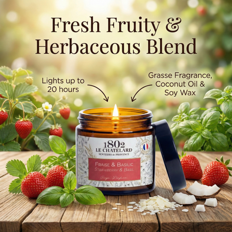 Authentic Scented Candle - Strawberry & Basil
