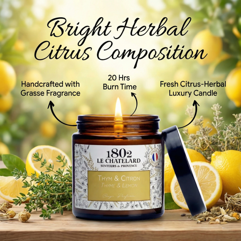 Authentic Scented Candle - Thyme & Lemon