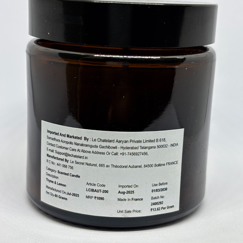 Authentic Scented Candle - Thyme & Lemon