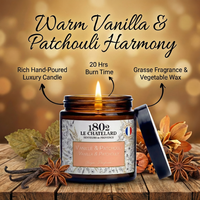 Authentic Scented Candle - Vanilla & Patchouly
