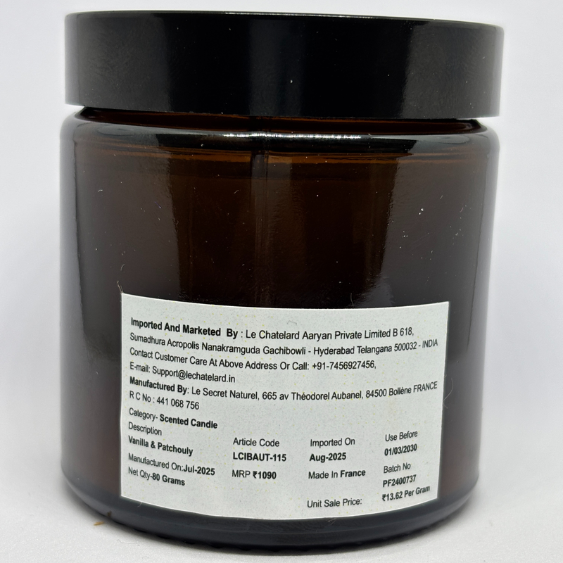 Authentic Scented Candle - Vanilla & Patchouly