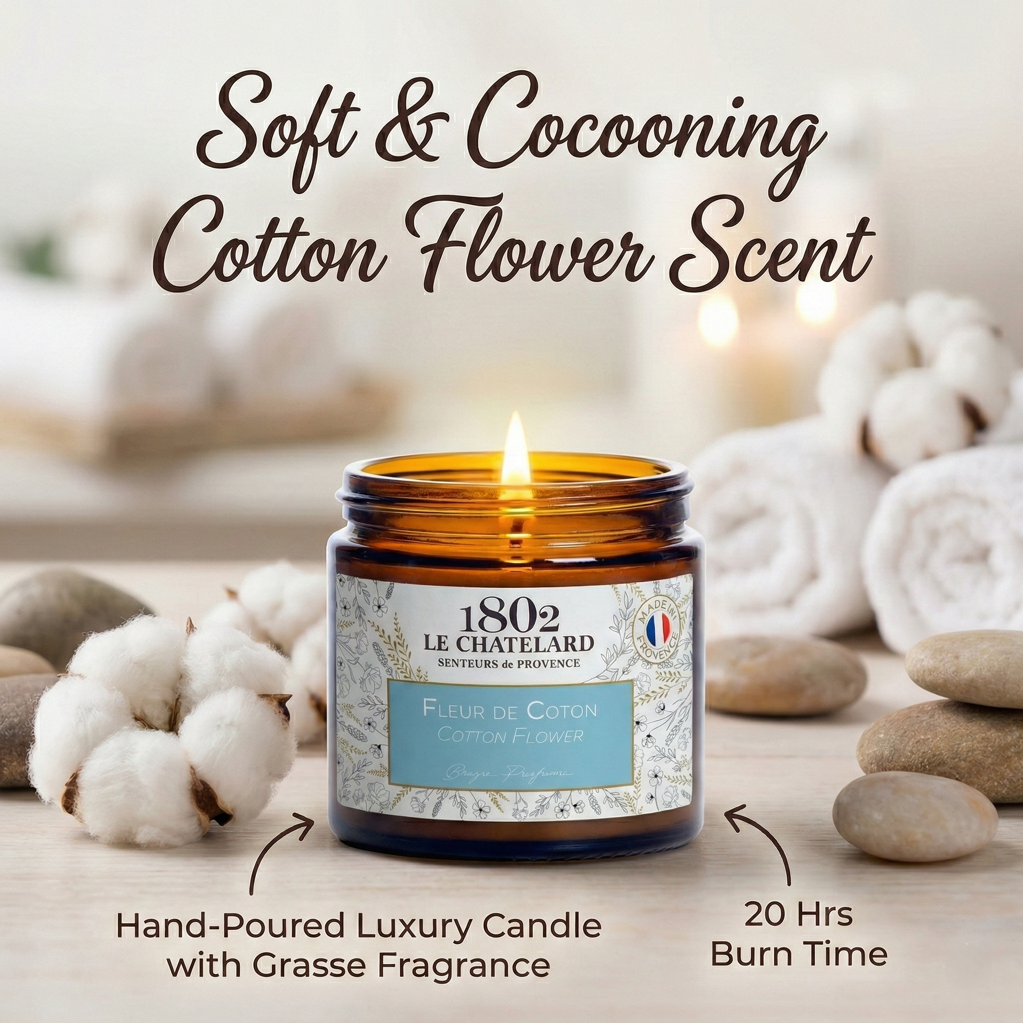 Authentic Scented Candle - Cotton Flower