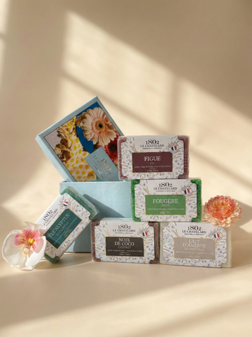 Le Chatelard 1802 French Soap Combo | Donkey Milk, Coconut, Eucalyptus, Fern & Fig Soaps (5 x 100g) / Made In France