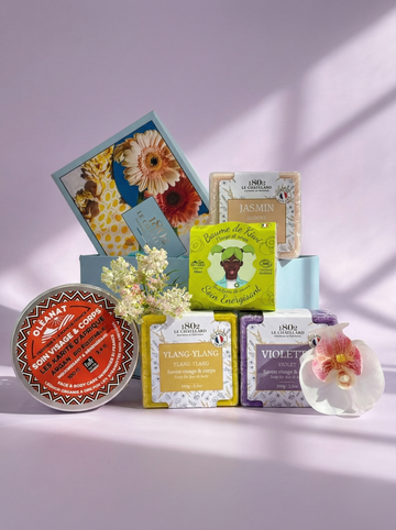 Le Chatelard 1802 Ultimate French Body Care Combo | Shea Butter with Argan Oil, Kiwi Sublimating Balm & Floral French Soaps / Made In France