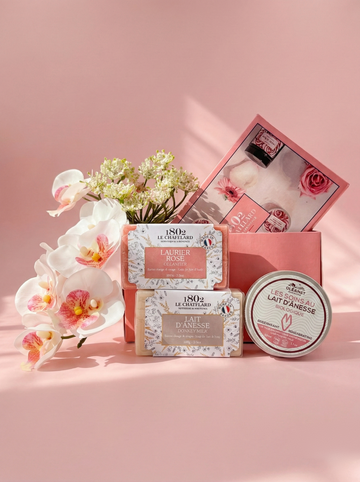 Le Chatelard 1802 French Luxury Skincare Trio | Oleander Soap, Donkey Milk Soap & Organic Donkey Milk Shea Butter Balm / Made In France