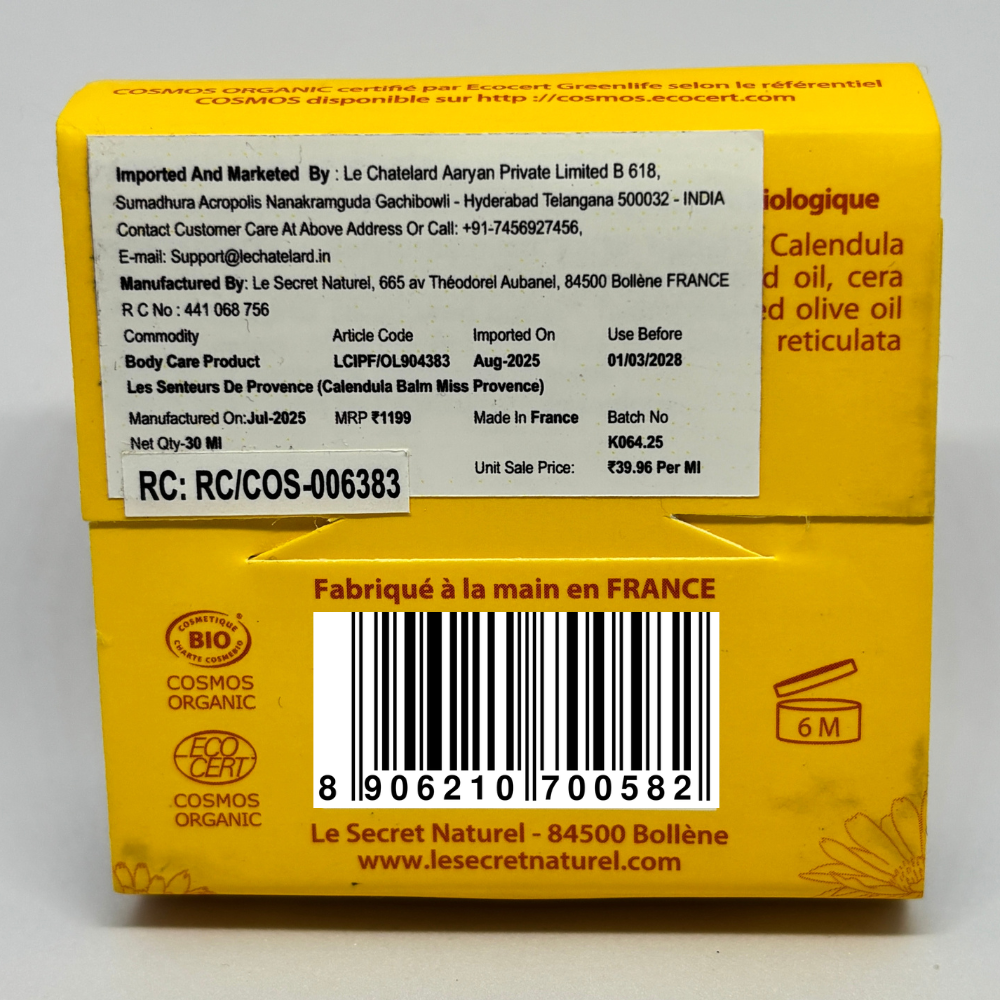 Organic Calendula Balm - Soothing & Restorative Care Moisturizing Cream 30ml