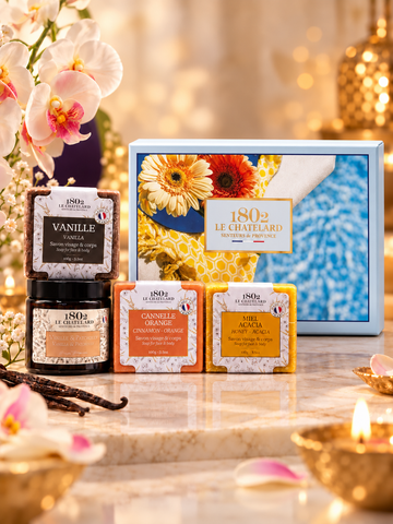 Le Chatelard 1802 French Gourmand Box – Luxury Diwali Candle & Marseille Soap Gift Set | Made in France