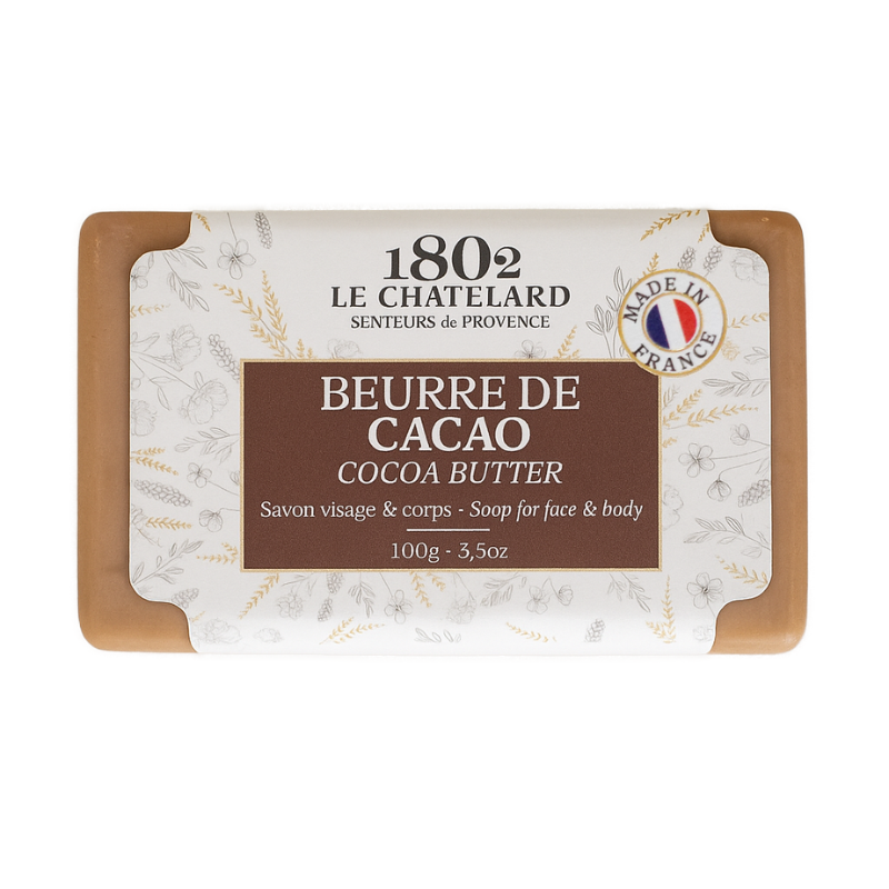 Le Chatelard 1802 Nourishing Body Care Combo | Oleanat Shea Butter Without Perfume , Calendula Sublimating Balm, Tangerine Lime & Cocoa Butter French Soaps / Made In France