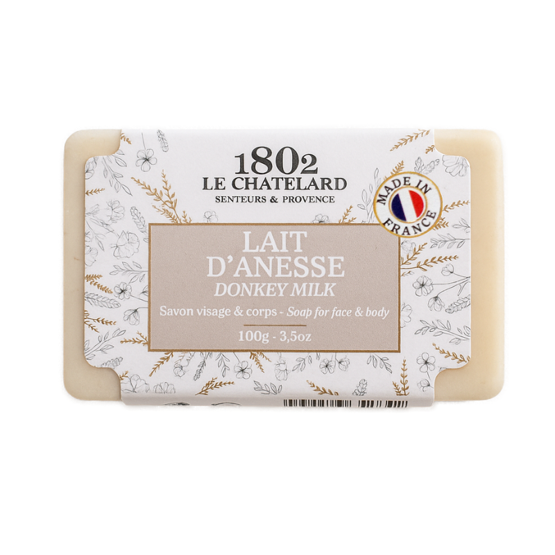 Le Chatelard 1802 French Bath & Body Care Combo | White Musk, Donkey Milk & Thyme Lemon Soaps + Organic Almond Balm / Made In France