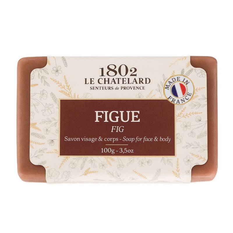 Le Chatelard 1802 French Luxury Skincare Gift Combo | Fig & Patchouli Soap Duo with Oléanat Shea & Argan Face & Body Balm / Made In France