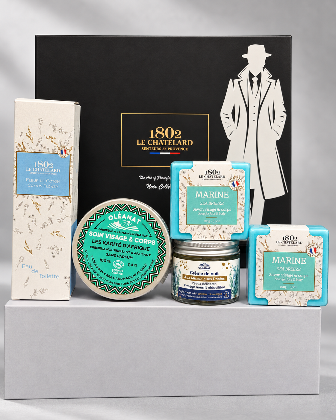Le Chatelard 1802 Noir Men’s Luxury Gift Box – French Fragrance, Skincare & Soap Collection