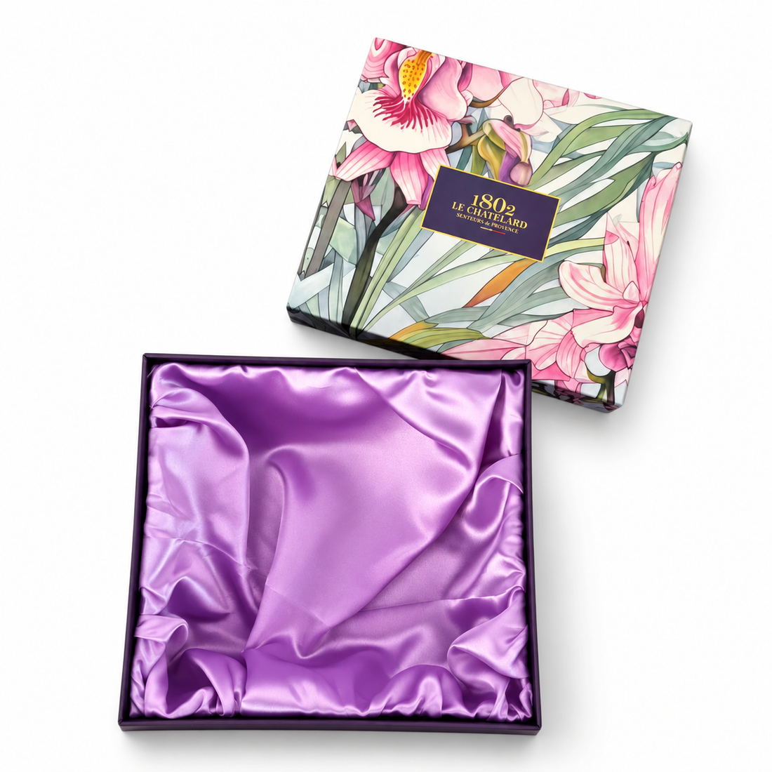 Le Chatelard 1802 Tropical Floral Premium Gift Box – Pink Orchid Design | Keepsake Gift Box