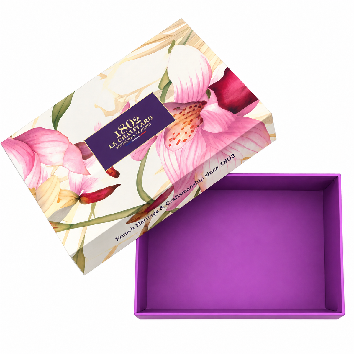 Le Chatelard 1802 Rose Floral Luxury Gift Box – 8-Piece French Home Fragrance, Shea Butter & Soap Collection