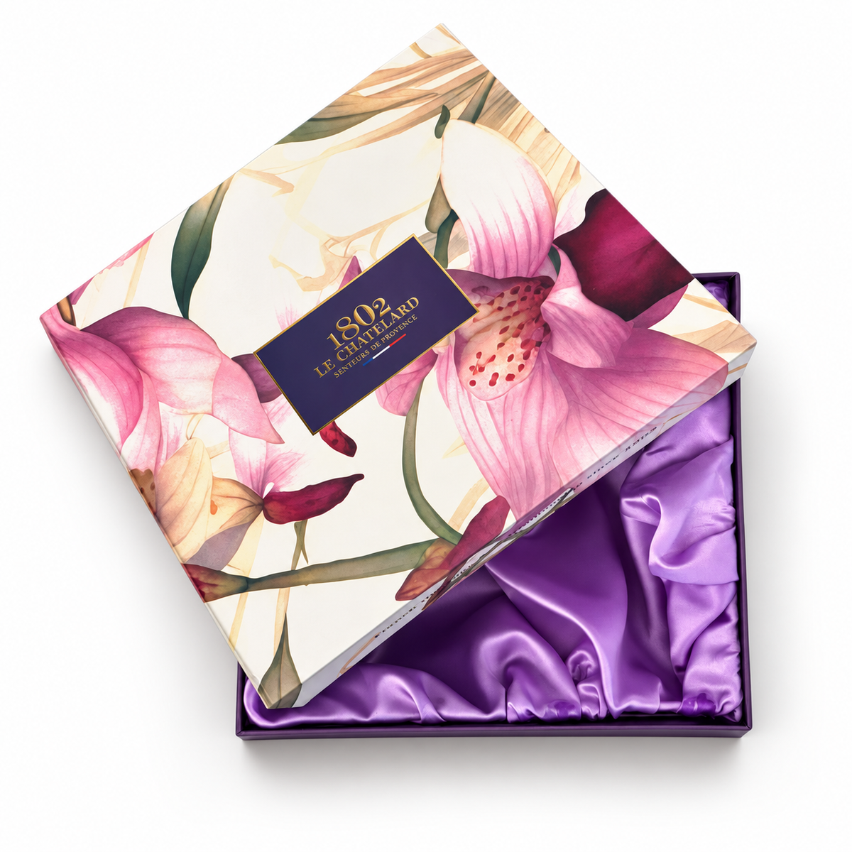 Le Chatelard 1802 Floral Premium Gift Box – Pink Orchid Design | Keepsake Gift Box