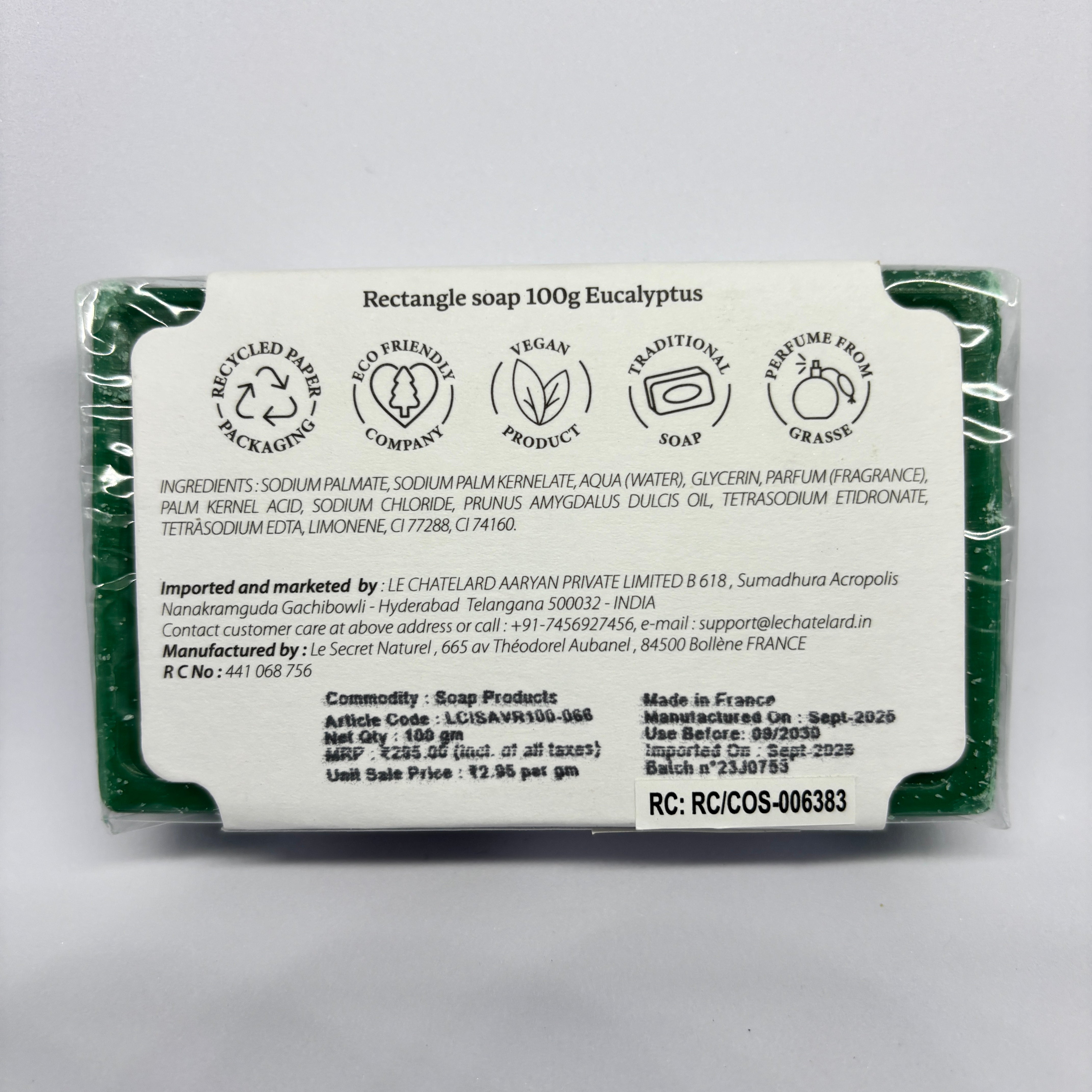 Eucalyptus Soap – French Marseille Purifying & Refreshing Face & Body Bar with Almond Oil | 100g