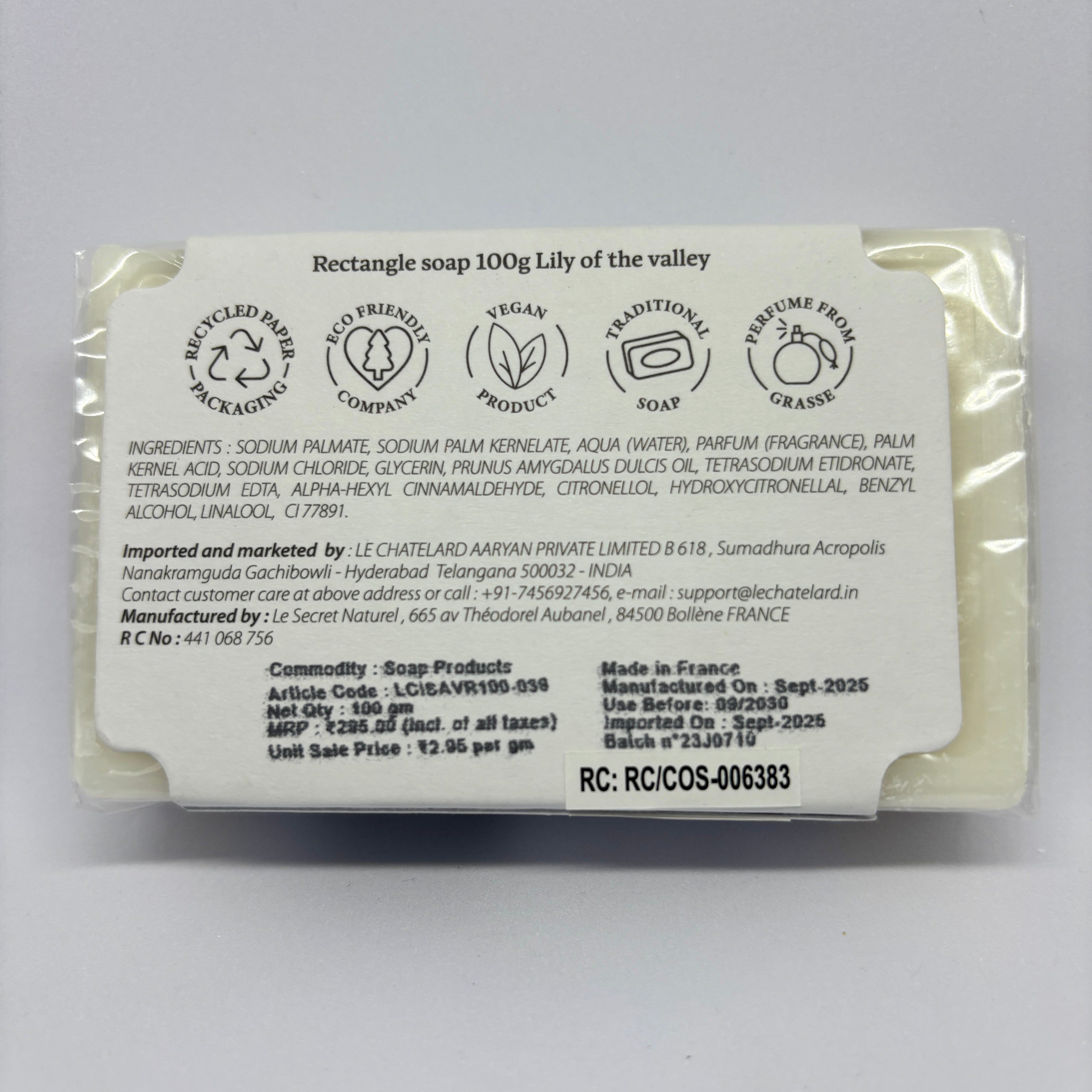 Lily of the Valley Soap – French Marseille Floral Bath Bar | 100g