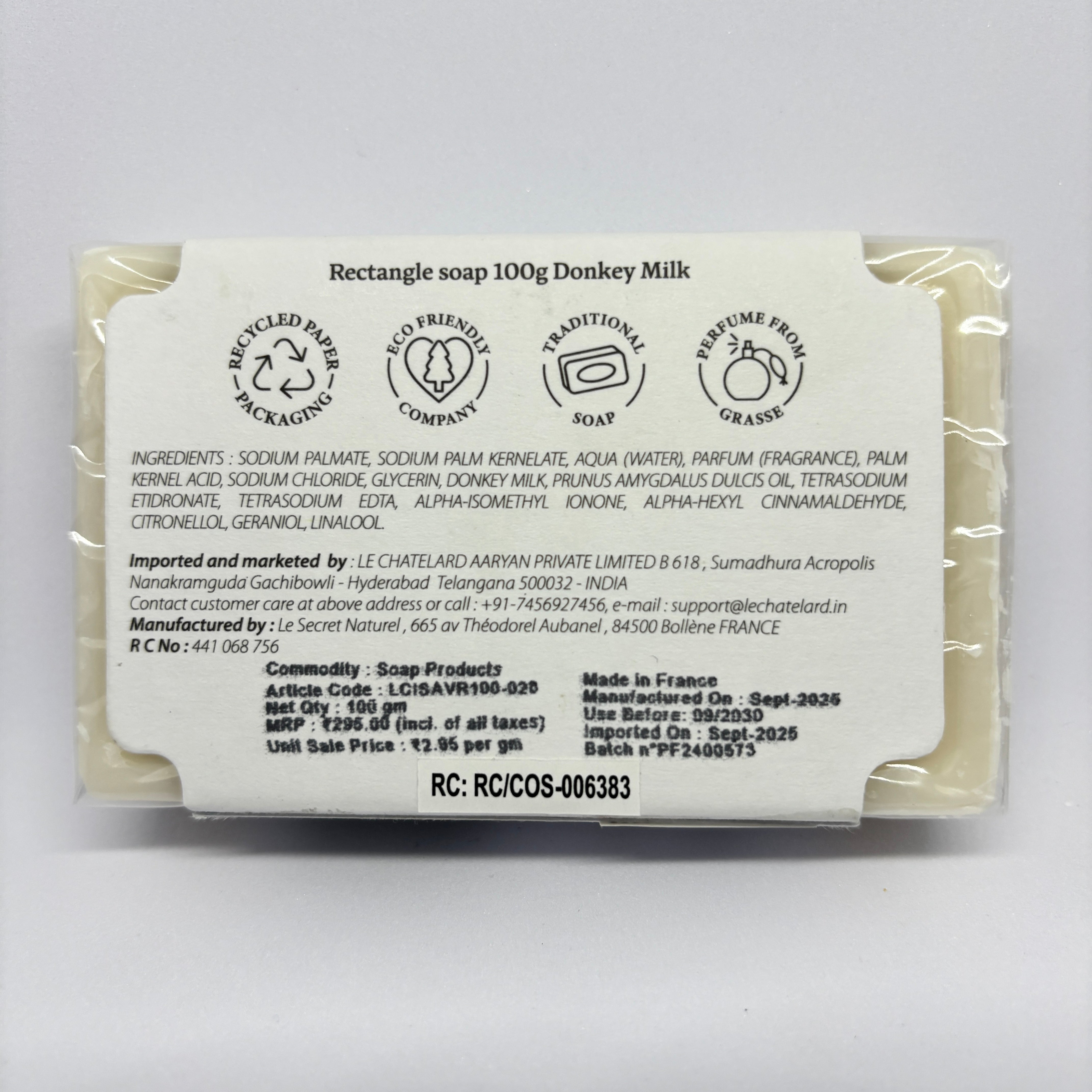 Donkey Milk Soap – French Marseille Gentle Nourishing Face & Body Bar with Almond Oil | 100g