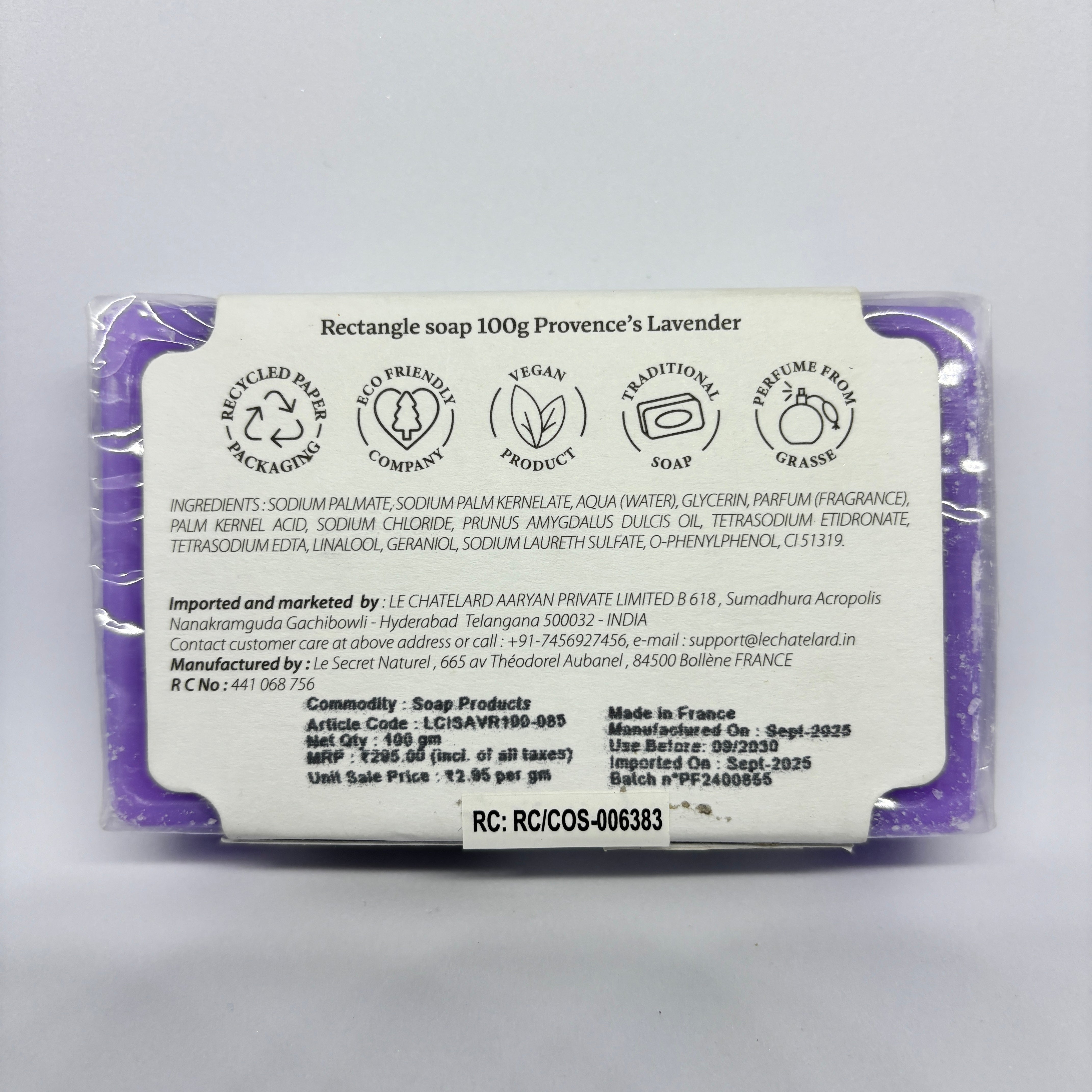 Provence's Lavender Soap – French Marseille Relaxing & Soothing Face & Body Bar with Almond Oil | 100g