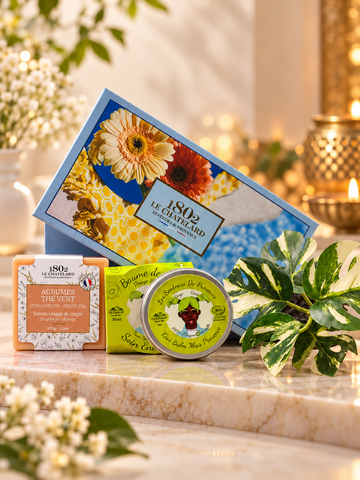 Ultimate Fruit Glow Duo – Organic Kiwi Balm & Citrus Green Tea French Marseille Soap | Luxury Gift Box