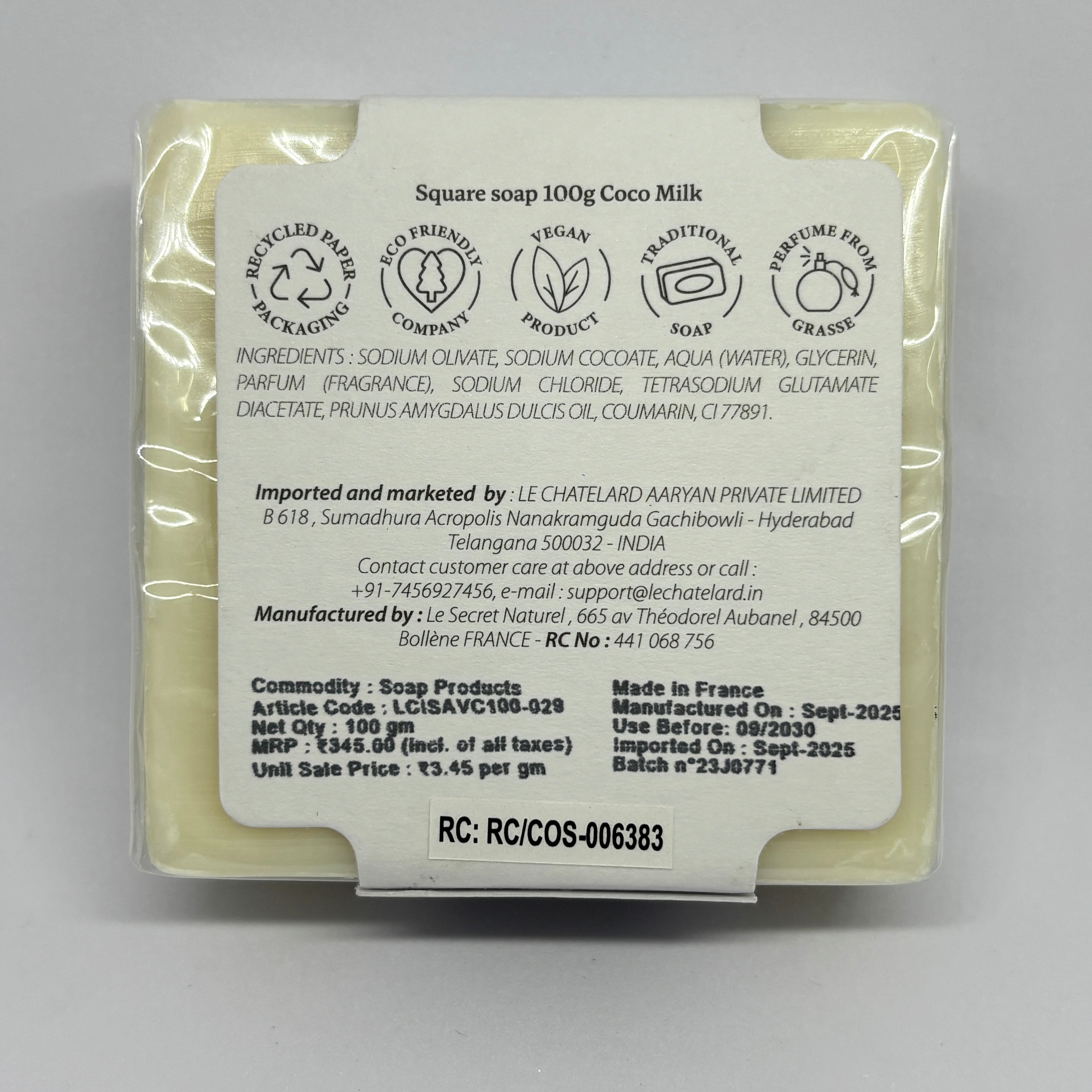 Le Chatelard 1802 Coco Milk Marseille Soap Bar – 100g | Made In France