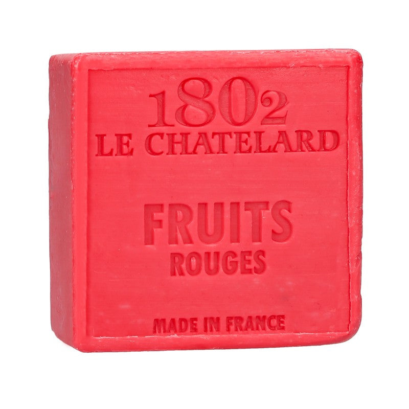 Red soap bar with '1802 Le Chatelard' branding on a white background
