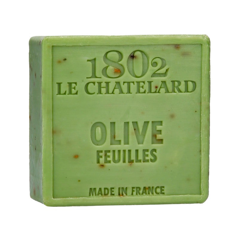 Green soap bar with '1802 Le Chatelard' branding on a white background
